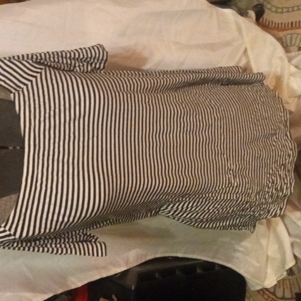 Black and white stripe dress